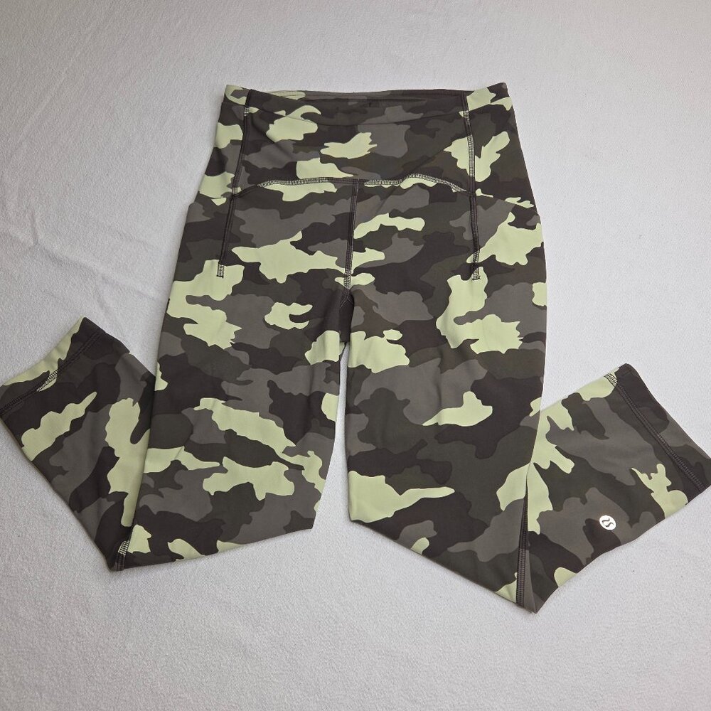 Lululemon Swift Speed High-Rise Crop Heritage 365 Camo Crispin Green Size 4